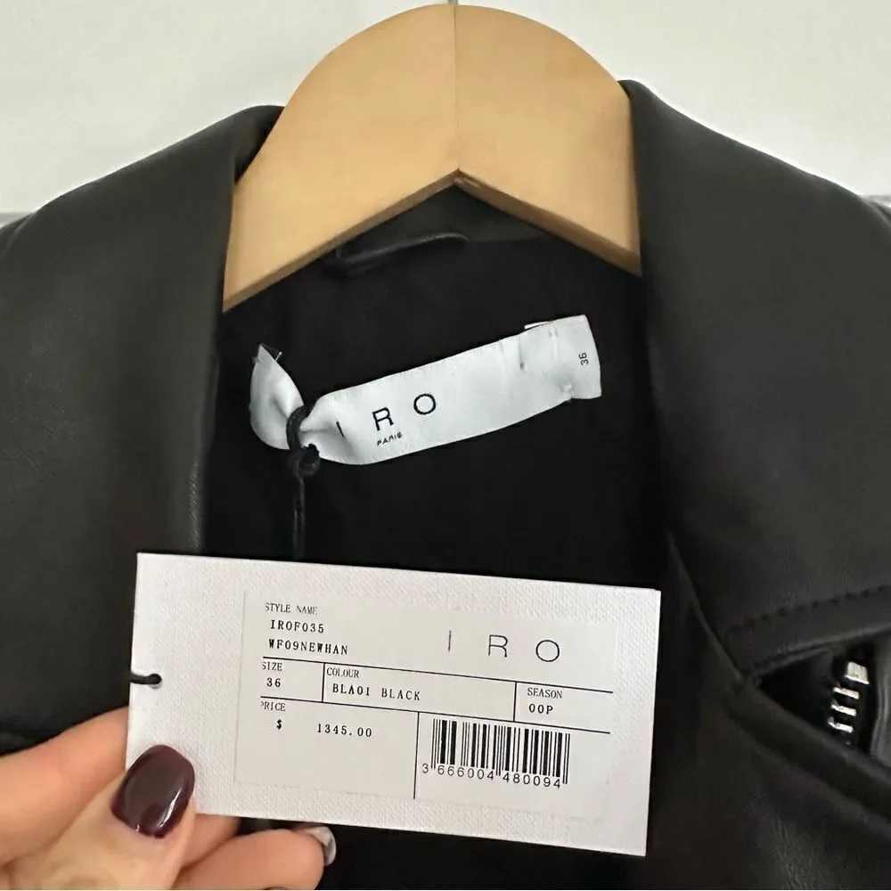 IRO Newhan Leather Jacket in Black - Picture 4 of 10